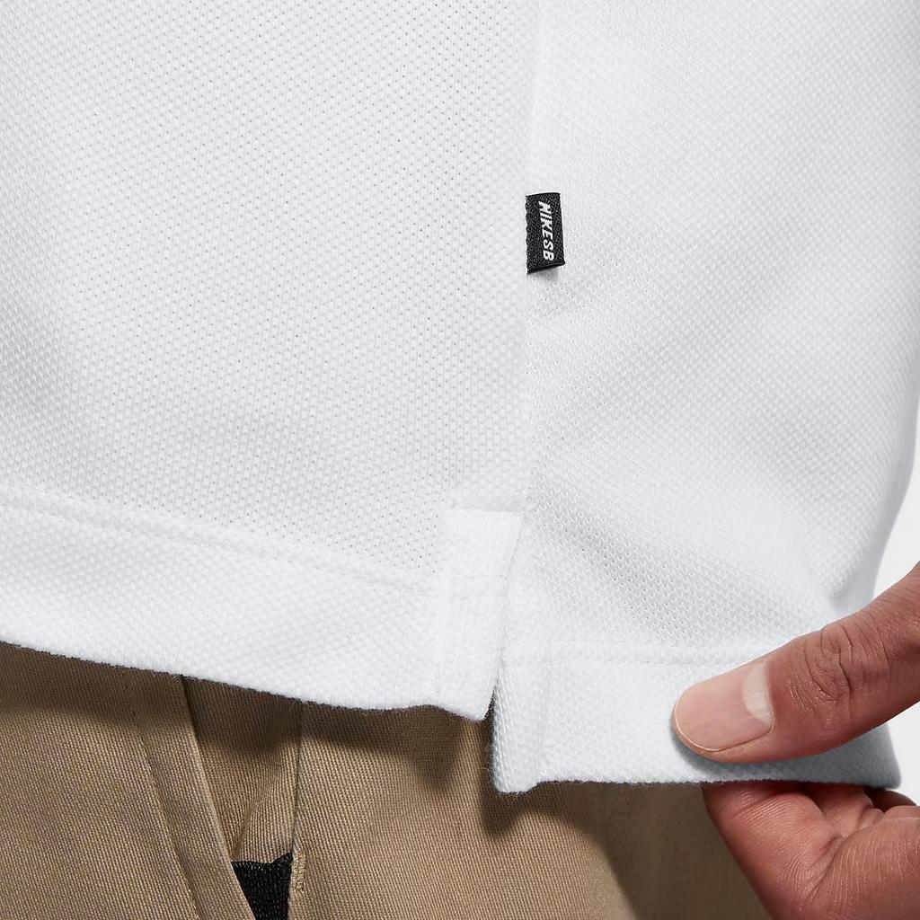 Nike Colorblock Logo Skateboard Long Sleeve Polo Shirt Men Tops White CJ0045-100