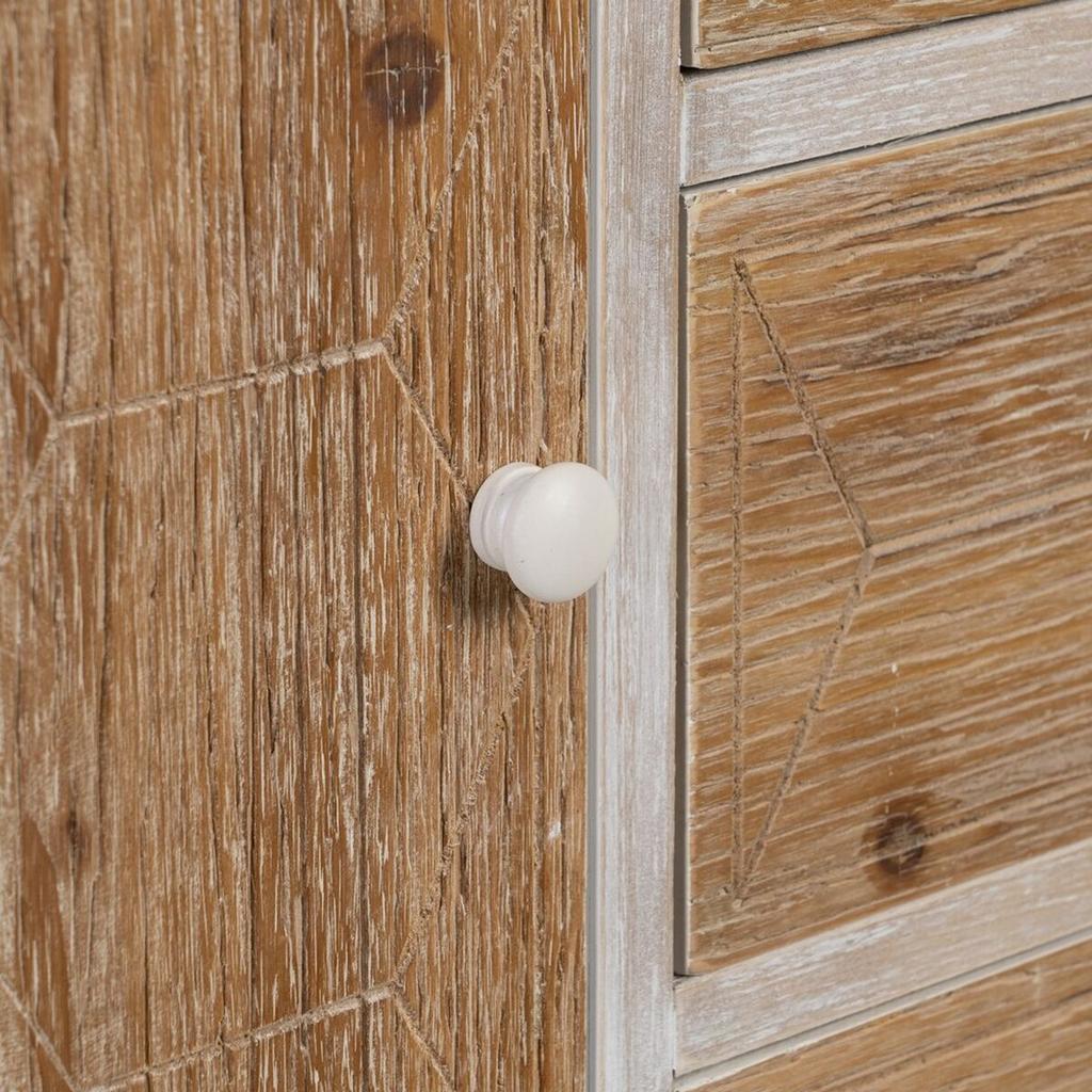 Entrance Unit with Drawers COUNTRY 90 X 35 X 80 Cm Natural White Spruce Wood MDF Wood