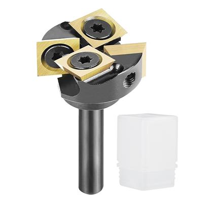 Slab Flattening Router Bit 1 4 Shank 1 Inch Cutting Dia ATS Coating 2+2 Flute Carbide Insert CNC Spoilboard Surfacing