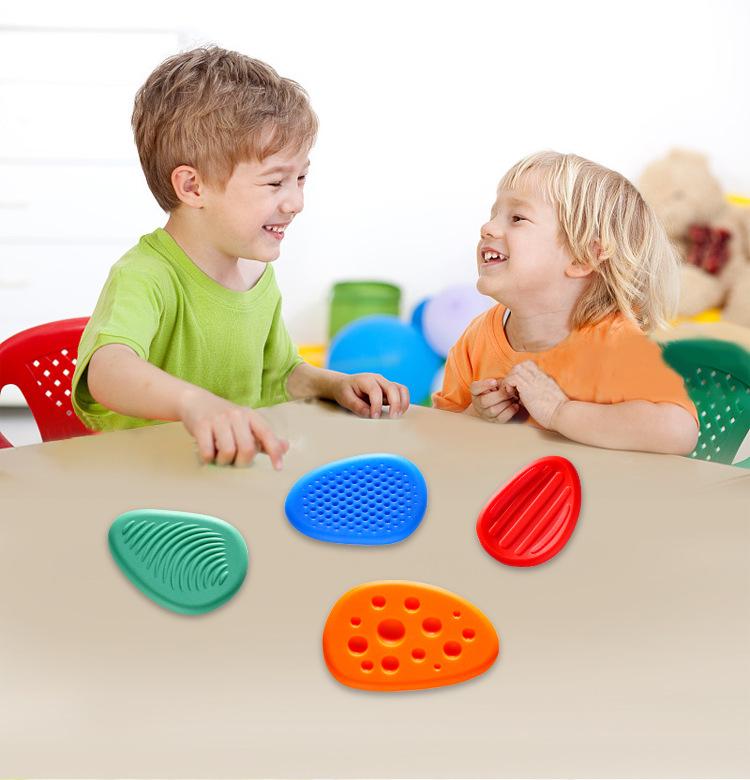 6Pcs Fidget Toys for Kids Adults Textured Sensory Silicone Stone for Autism Kids Calming Down Fidget Stress Relief Toys