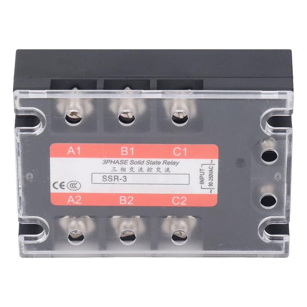 3 Phase Solid State Relay 10A LED Indicator Flame Retardant AC To AC Relay for CNC Machine Tool 480V