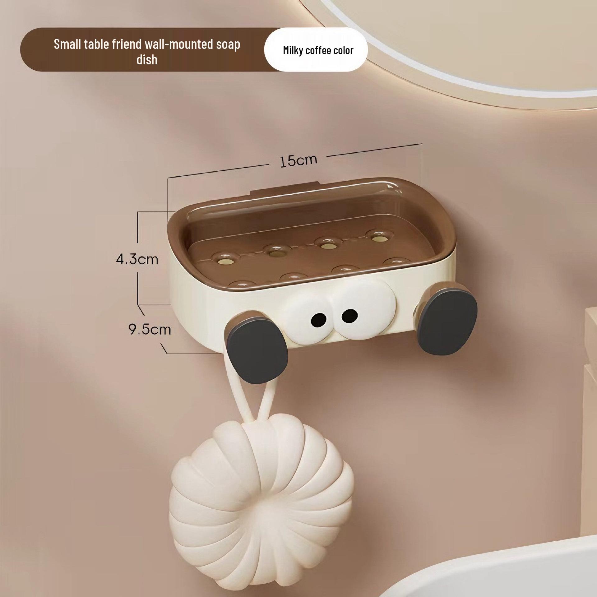 Wall-Mounted Punch-Free Double-Layer Draining Soap Dish Bathroom Shelf