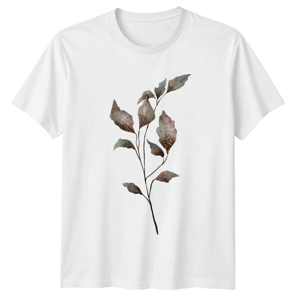 Gilded Eucalyptus Leaf Watercolor Art Unisexs TShirt Eucalyptus Design S