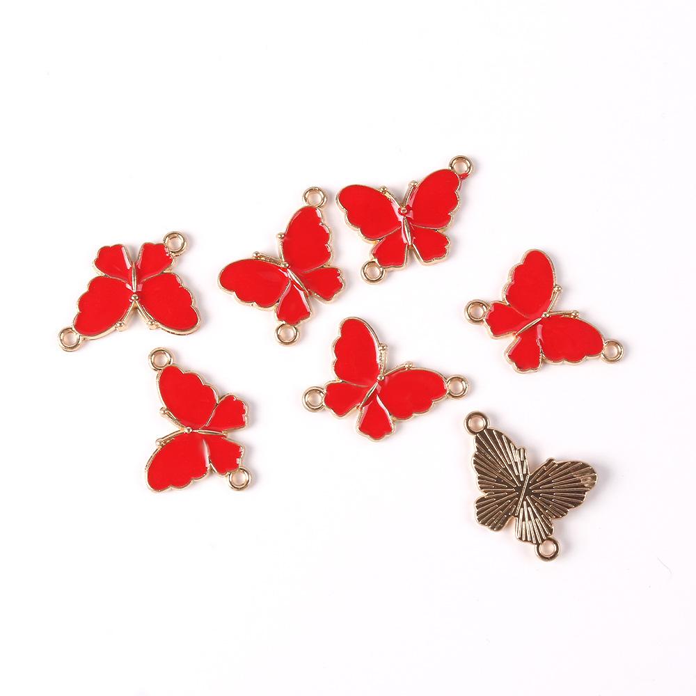 Legierung Doppelt Hängend Tropföl Schmetterling Anhänger Diy Halskette Ohrringe Ohrringe Herstellungsmaterial Schmetterling Anhänger Zubehör