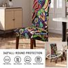 4 Pack Elastic Ethnic Pattern Dining Chair Covers Water Resistant Removable Washable Seat Protectors for Home Decors