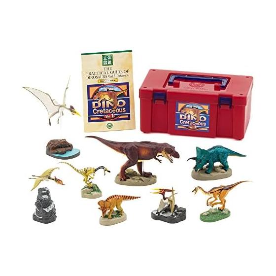Colorata 3D Illustrated Book Real Figure Box (Dino Vol.1 / 7 Types) Dinosaur Cretaceous Period 1 Triceratops (Instruction Manual Included) Figure