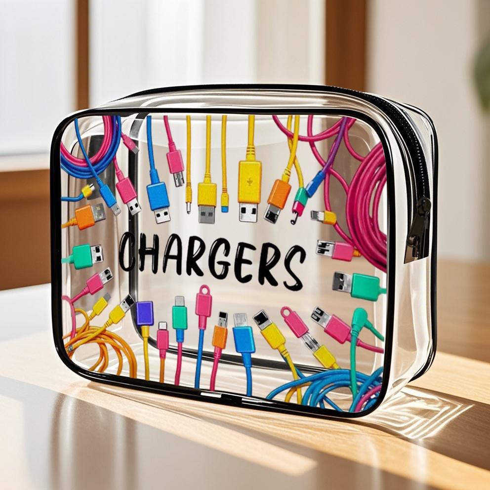 

1pc, Large Capacity PVC Travel Organizer Pouch with Zipper Closure - Lightweight Makeup & Toiletry Bag, Easy Wipe-Clean Design