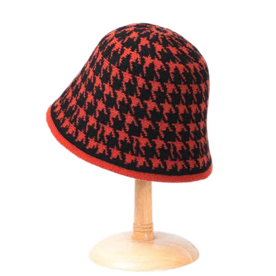 Spring Fall Winter Hat Ins Wind Japanese Bucket Hats Korean Cute Knitted Hats Wool Bucket Hat For Women Mum Mother's Day Gift