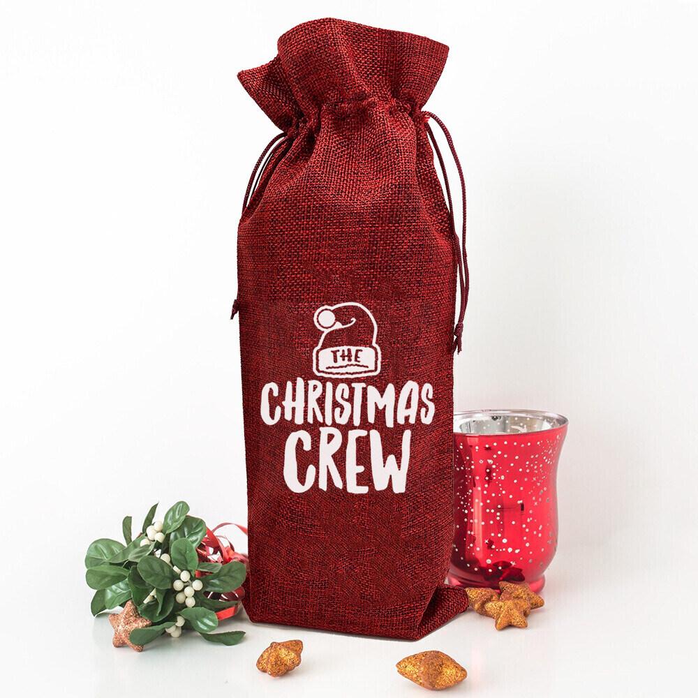 Noel ekibi baskısı Şişe çantası şarap çantaları Minimalist içki kılıfı yeni yıl masa dekorasyon paketi Şarap severlerin noel hediyeleri