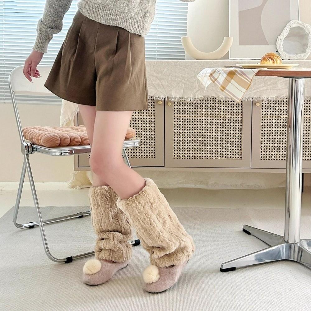 Japanese Style Lolita Boots Cover Plush Long Tube Sock Fashion Furry Leg Warmers Spicy Girls