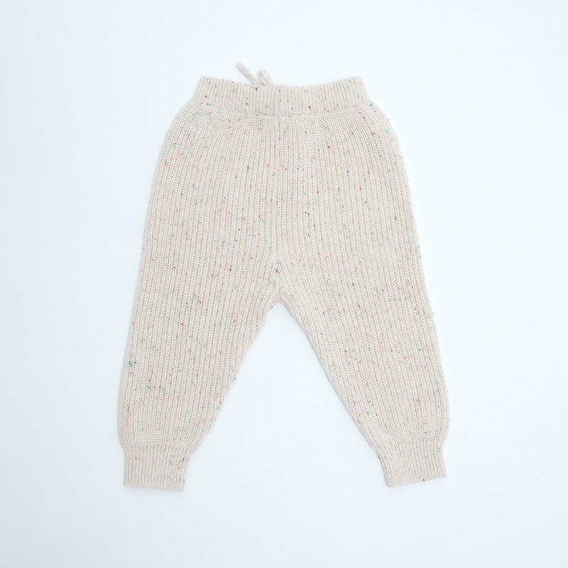 Europäische und Amerikanische Kinder Bunte Punkte Reine Baumwolle Basis Schicht Gestrickte Wollhose - Herbst/Winter für Säuglinge, Jungen und Mädchen.