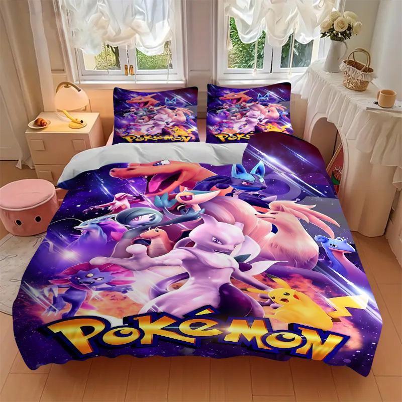3pcs Pokémon, Charizard Duvet Cover Set - Machine Washable, Includes 1 Duvet Cover and 2 Pillowcases, No Core Included Yy251022149