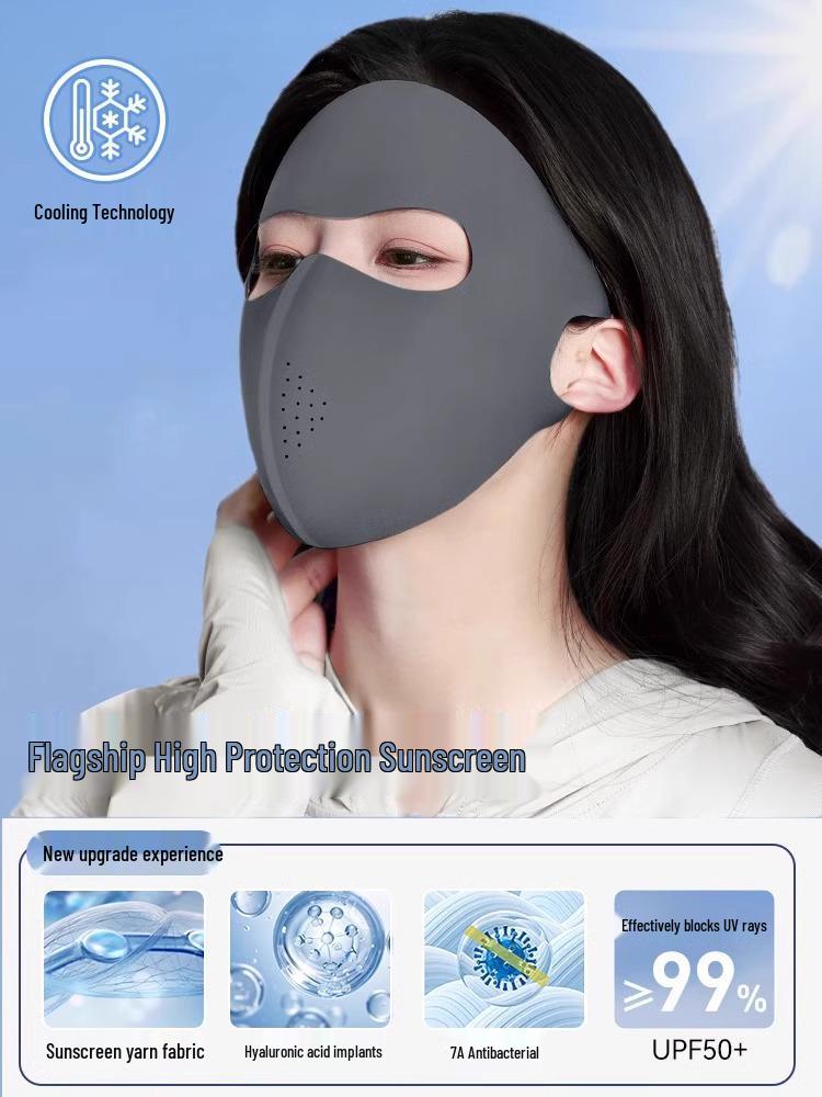 

Летняя перфорированная маска для лица с защитой от УФ-лучей - UPF 50+ для велоспорта на открытом воздухе
