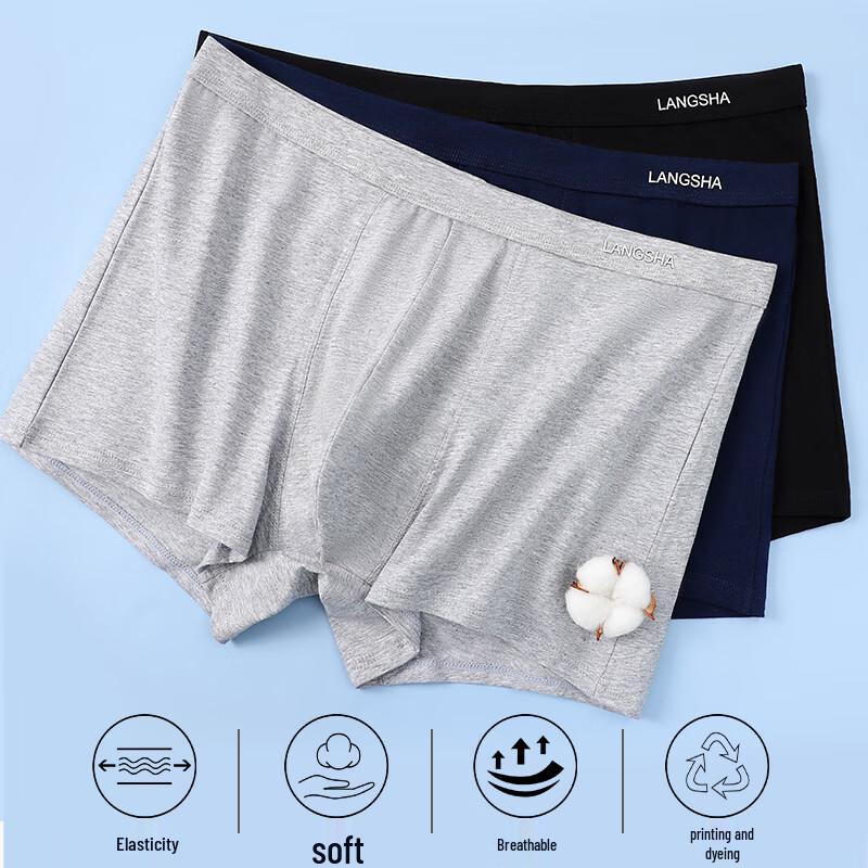 Langsha Men's Plus Size Cotton Boxer Briefs