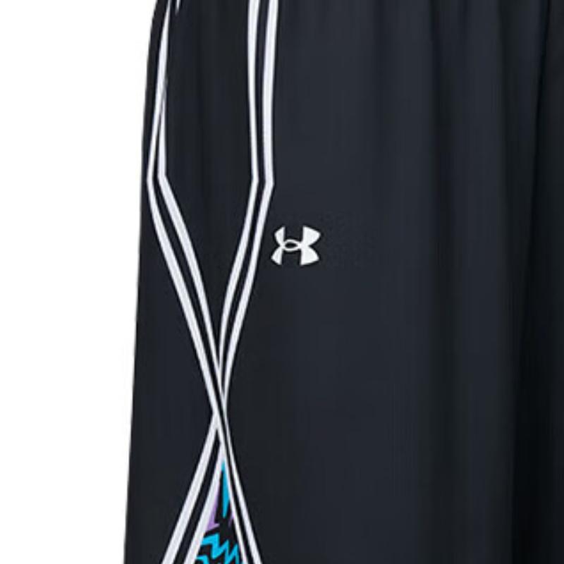 Under Armour Logo Print V-Neck Tank Top And Striped Elastic Waist Basketball Shorts Set Men Athletic Wear White Black 23500101-100-+-24500211-001