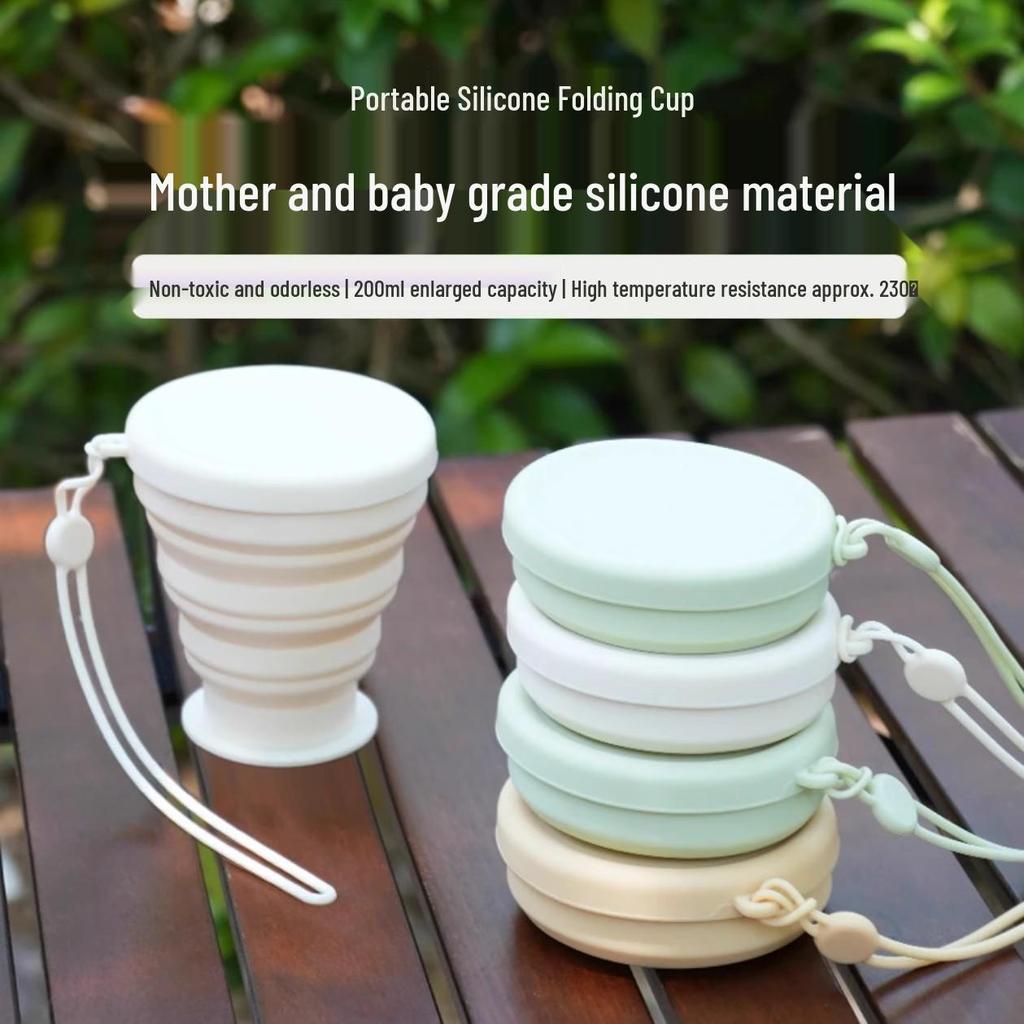 Portable Food Grade Silicone Foldable Cup for Travel, Camping, Mouthwash, & Coffee