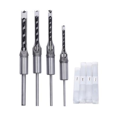 4PCS Woodworking Square Drill Bits Set HSS Wear Resistant 14in 516in 38in 12in Countersink Bit