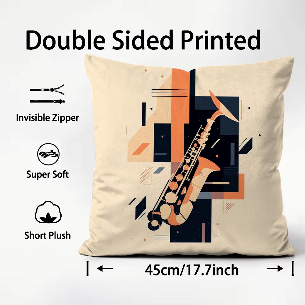 

1PC Bauhaus Modern Style Cushion Cover Plush Fabric Soft DoubleSided Printed Sofa Warm Winter Home Child Gift Pillow Case 30X30cm