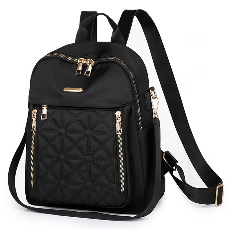 New fashi nyl fabric backpack women s backpack travel bag чёрный