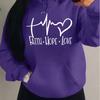 Faith Hope Love Letter Graphic Women Hoody Street Casual Loose Hoodies Autumn Fleece Pullover Hip Hop O-Neck Clothing Female