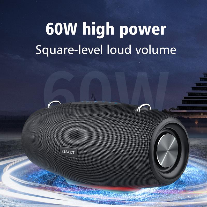 Stock UE Zealot S67 Altoparlante Bluetooth Audio Altoparlanti Personalizzati 60 Watt Bluetooth Wireless Altoparlante da Esterno per Festa