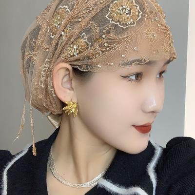 Dvouvrstvá čepice s třásněmi rybího ocasu, nadčasový krajkový turban, šátek, pokrývka vlasů