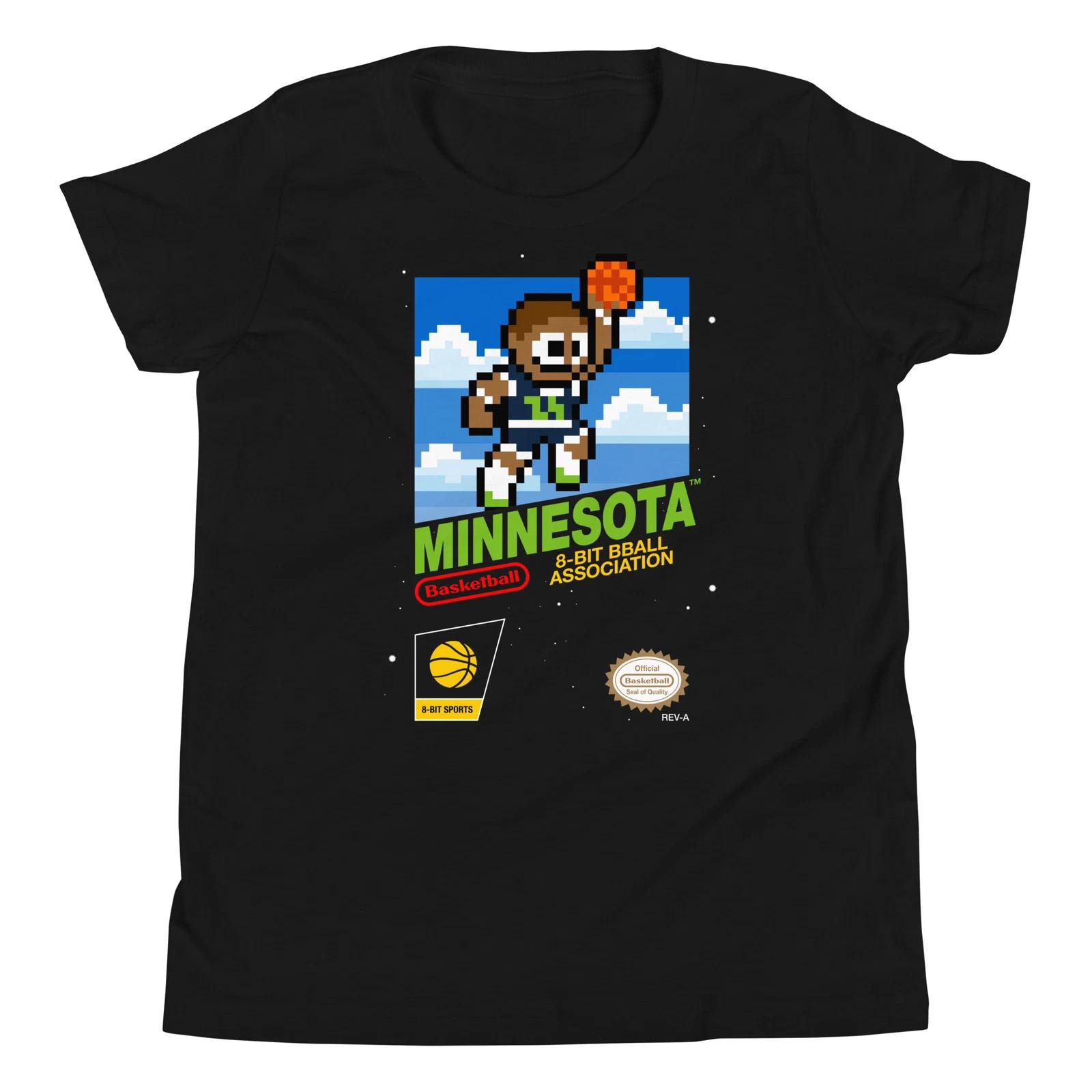 Minnesota Timberwolves Basketball 8-bit Retro Nintendo Youth Kid Child T-Shirt 4XL