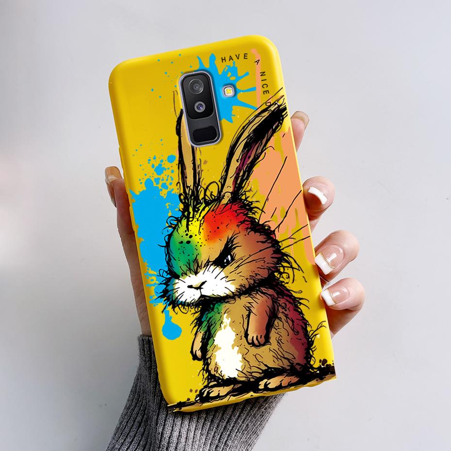 Painted Case For Samsung Galaxy A6 Plus Covers For Samsung A7 2018 A750 Cases For Samsung A9 2018 Cute Cartoon Protective Coques