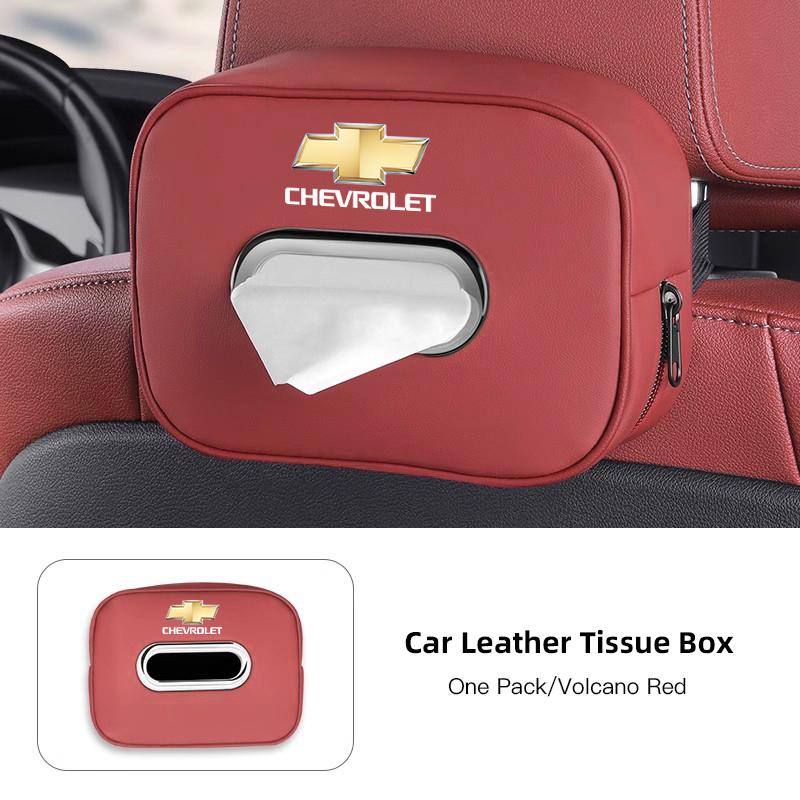 New Soft Leather Car Tissue Box Sun Visor Hanging Paper Towel Holder Storage Bag For Chevrolet Spark Captiva Cruze Z71 Sail Aveo