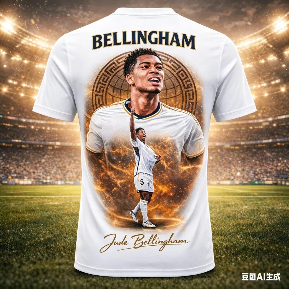 Maglietta Sportiva Estiva con Stampa Famigliare di Jude Bellingham Maglia da Calcio Larga e Comoda Adatta per l'Uso Quotidiano