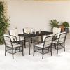 VidaXL Garden Dining Set with Cushions 7 Pcs, Patio Table and Chairs, Outdoor Furniture Terrace, Modern, 3212093
