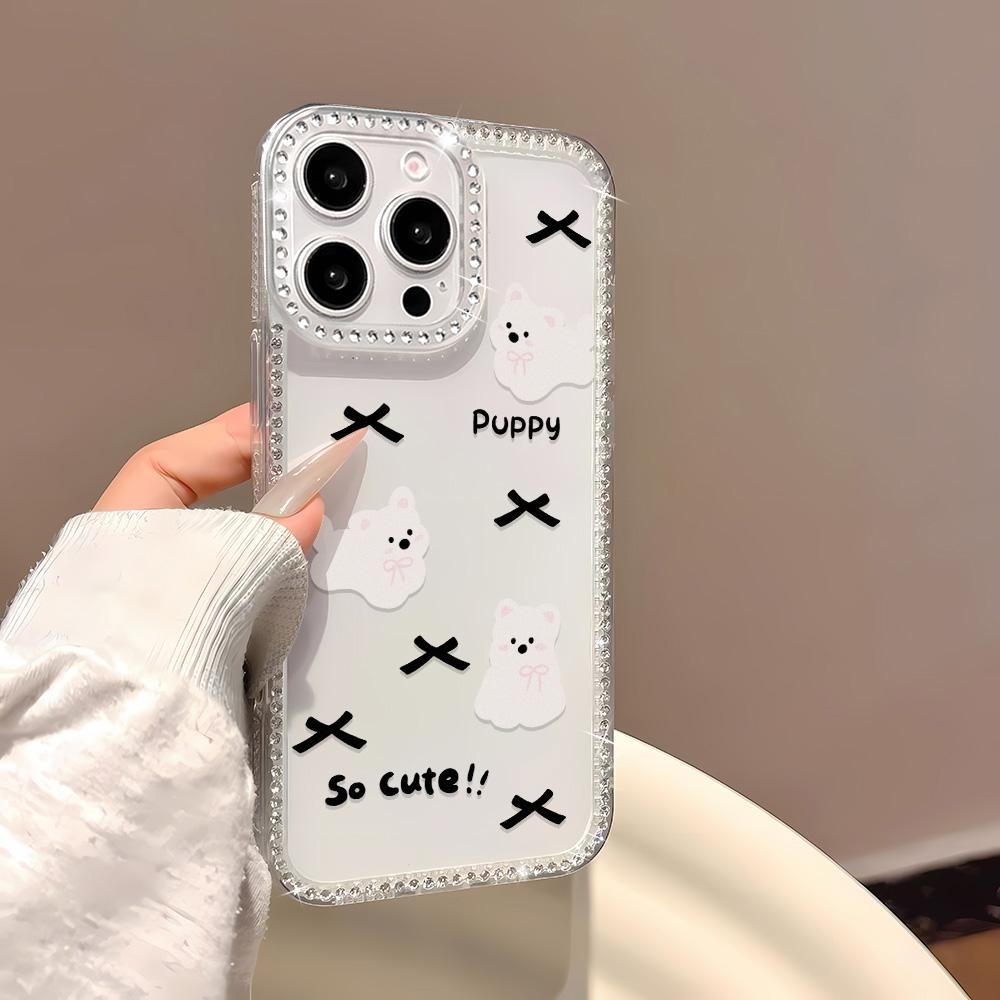 Bracelet Chain Phone Case For iPhone 17 16 15 13 14 for 17Air 17 12 14 16 Pro 17 14 16 Pro Max Sparking Diamond Cute Pattern Hard Cover With Lanyard