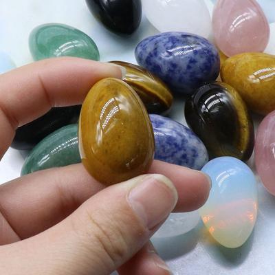 For Collection Blue Point Jade Natural Mini Ornament Natural Stone Healing Healing Stone Egg Pattern