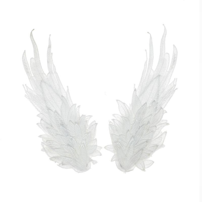 Original Lolita Feather Black And White Two-Color Embroidery Opposite Edge Clip Angel Wings Lolita Accessories Demon Wings