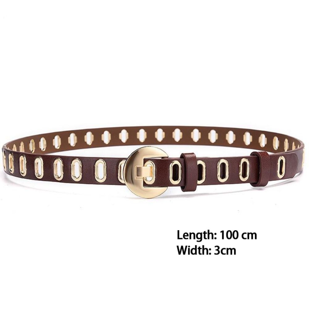 Alloy Pin Buckle Belt PU Leather Waist Strap Fashion Waistband  Decor Accessories