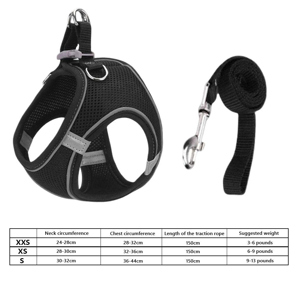 Pet Harness with Reflective Strip Cat Dog Harnesses And Leashes Set Adjustable Pet Harness Vest Pet Supplies for Outdoor Walking