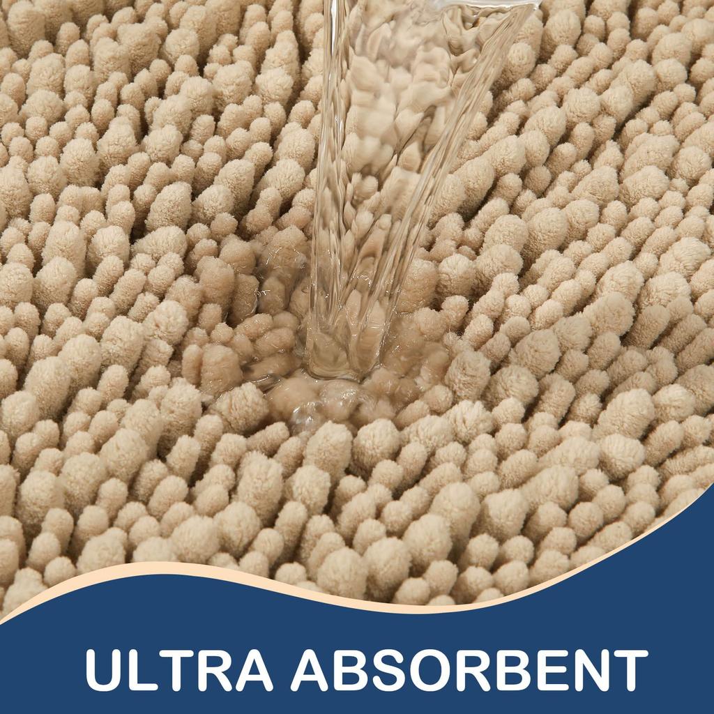 Kitinjoy Chenille Badezimmermatten Extra Dick Saugfähig Rutschfest Badeteppiche Maschinenwäsche Plüsch Teppich Wohnzimmer Luxus Bodenmatten