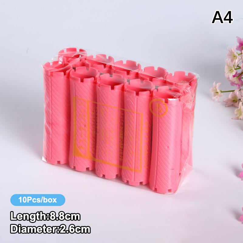 10pcs DIY Heatless Lengthened Hair Roller Stick Perm Tools Hollow Design Spiral Hair Curler Magic Curls Curly Hair Styling Kits