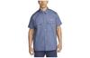 Shirts Men's Diffused Blue Pointed Collar Moderate Workwear DX3340-491