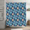 Modern Geometric Printed Shower Curtain Waterproof Bathroom Decor Navy Blue Mint Green White Orange Modern Bath Liner with Hooks