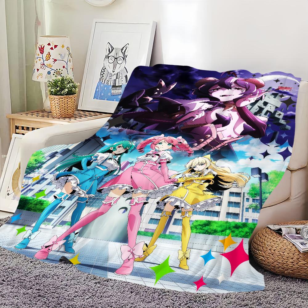 Anime Gushing über Magische Mädchen Decke Flanell warm Komfort weiche Plüschdecke für Sofa Wohnzimmer Büro Schlafzimmer Reise Geschenk