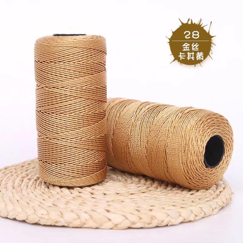 Gold Wire Plywood Axis Light Body Ice Silk Thread Hand Hook Bouquet Bag Hat Seat Cushion Water Cup Cover Braided Thread Ball