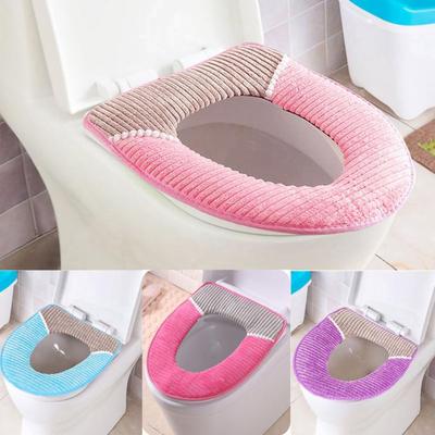 Soft Toilet Seat Cover Pad Wash Bathroom Warm Plush Toilet Seat Cushion Pad W