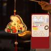 Rabbit Portable Flower Lantern Chinese Style Luminous Toys Mid-Autumn Wooden Lantern  Children's