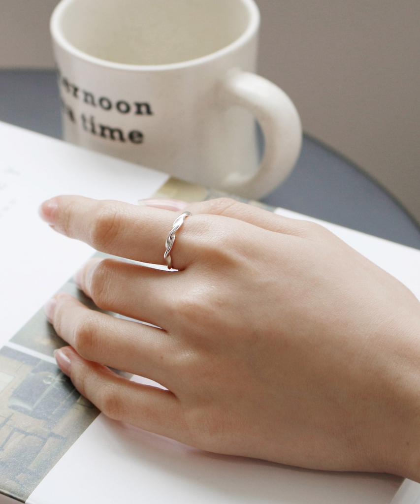 47Bag 925 Silver Couple Rings Friendship Rings Tresse