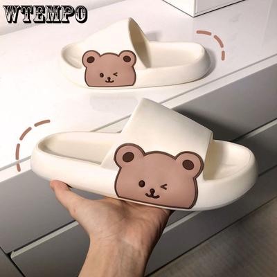 Couple Slippers Summer Korean Version of Cute Cartoon Indoor and Outdoor Wear Anti-slip Anti-odor Soft Bottom Thick Bottom Lightweight Sandal Slippers