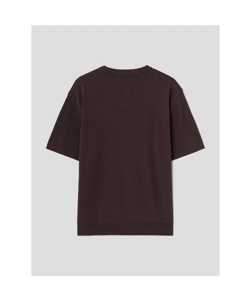 8seconds Henley Neck Short Sleeve Knit - Brown