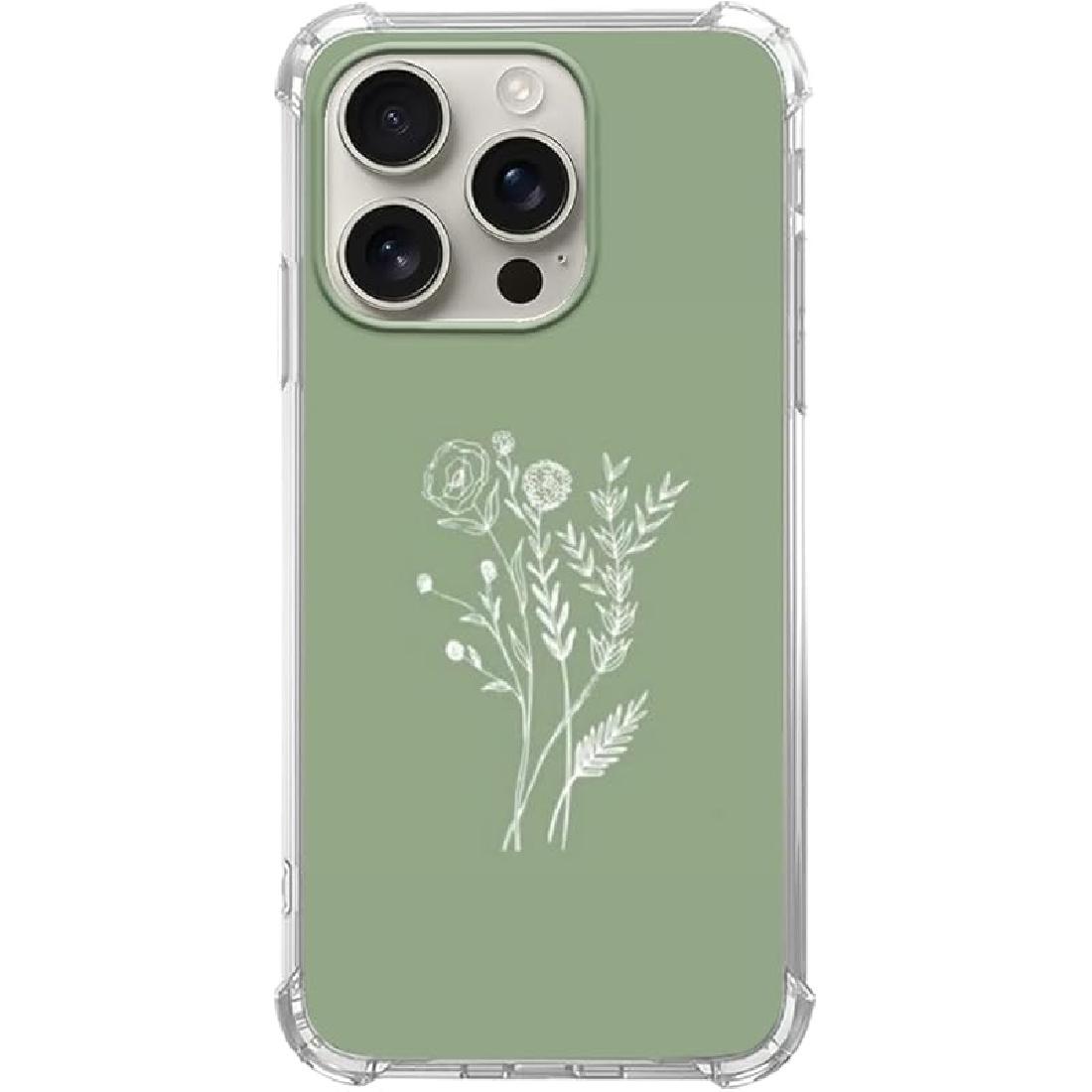 West Cowboy Phone Case Compatible with iPhone 16 Pro, Vintage Western Country Cowboy Phone Case for iPhone 16 Pro, Trendy Unique Design TPU Bumper Green Flower