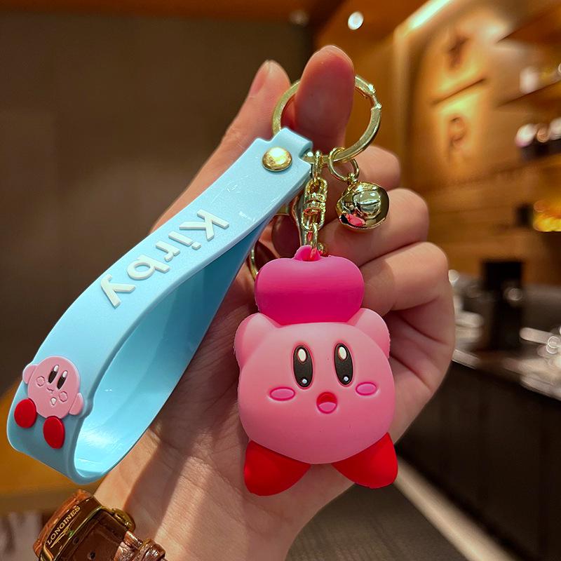 Cartoon Kirby Silicone Keychain Pendant Charm Individual OPP Bag Packaging
