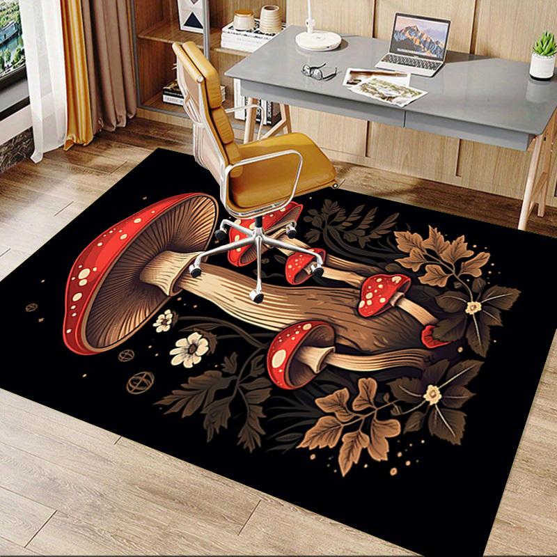 1pc mushroom forest Carpet Anti Slip Polyester Floor Mat for office.Bedroom